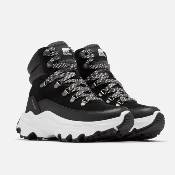NWT SOREL Kinetic Breakthrough Conquest Waterproof Black White Sneakers Booties - Picture 3 of 16